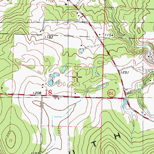 Topographic Map of Johnson Ponds, WI