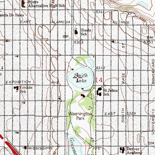 Topographic Map of Smith Lake, CO