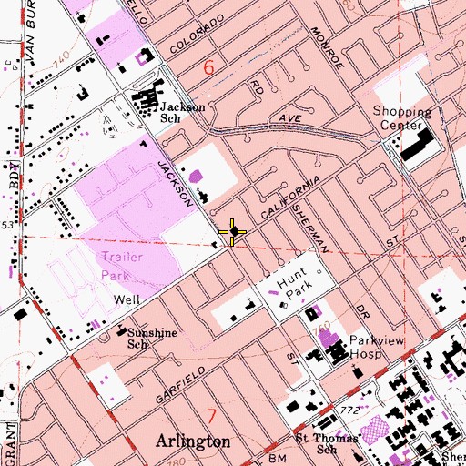 Topographic Map of Canaan Presbyterian Church, CA