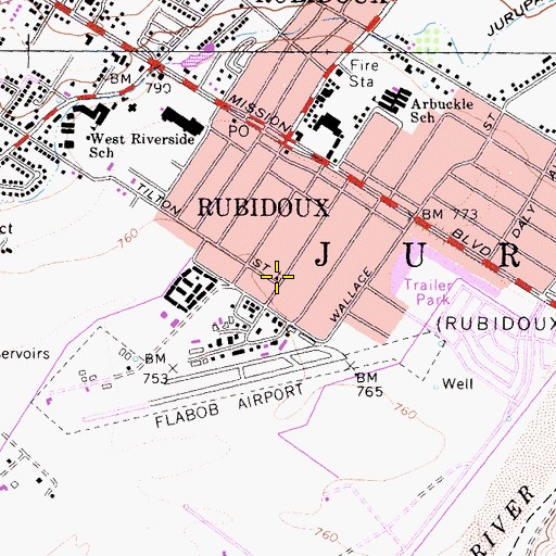 Topographic Map of Community Bible Church, CA