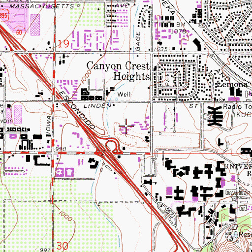 Topographic Map of Bannockburn Village, CA