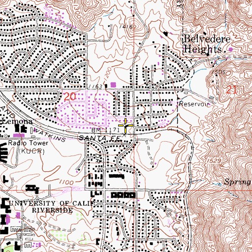 Topographic Map of Evangelical Free Church, CA