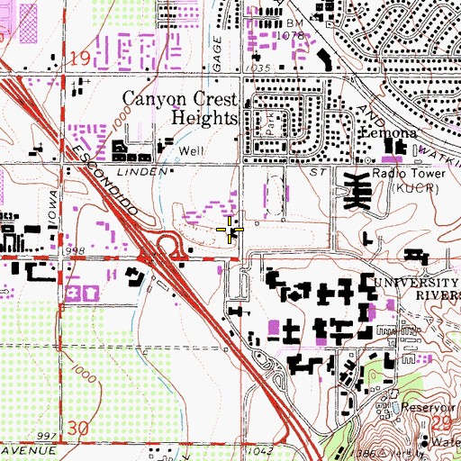 Topographic Map of Watkins House, CA