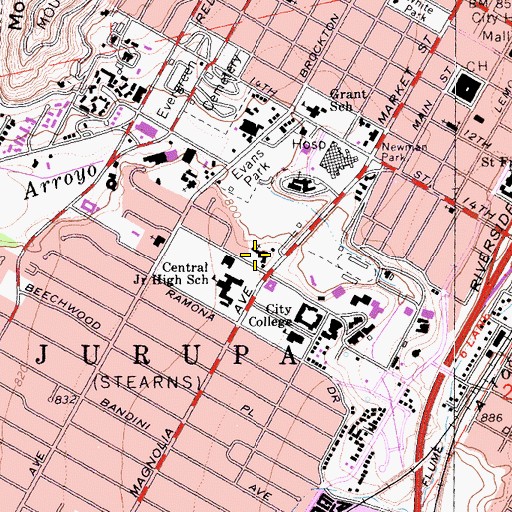 Topographic Map of Calvary Presbyterian Church Library, CA