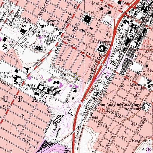Topographic Map of The Church of Jesus Christ of Latter Day Saints, CA