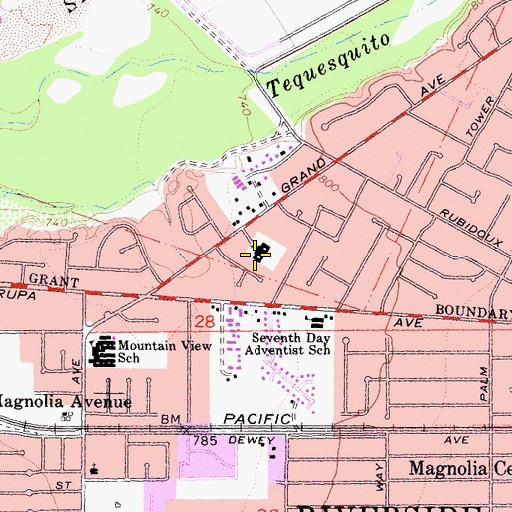 Topographic Map of The Church of Jesus Christ of Latter Day Saints, CA
