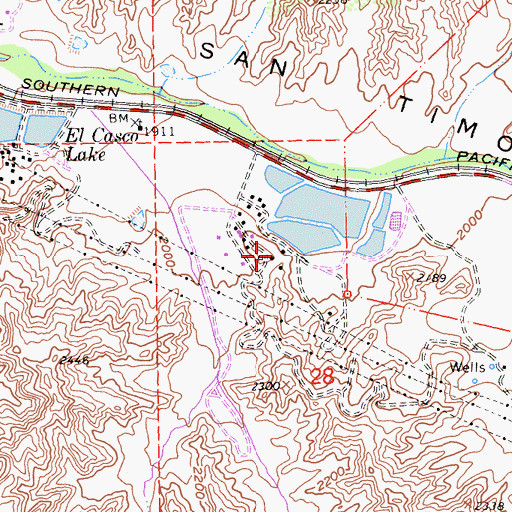 Topographic Map of Fisherman Campground, CA