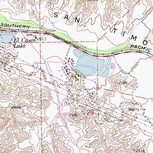 Topographic Map of Fisherman Campground, CA