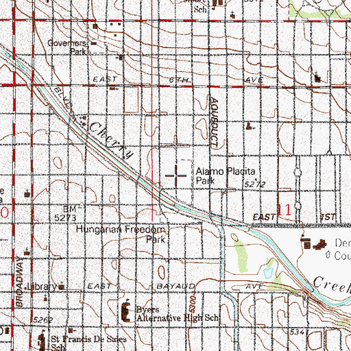 Topographic Map of Alamo Placita, CO