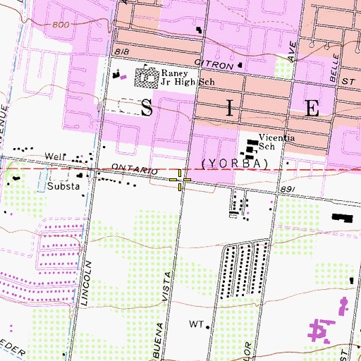 Topographic Map of First Presbyterian Church, CA