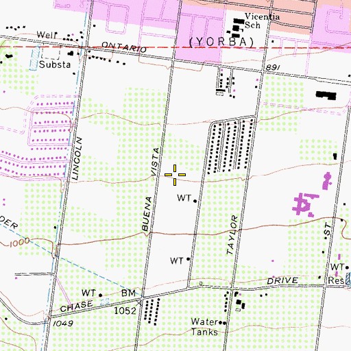 Topographic Map of Foothill Elementary School, CA