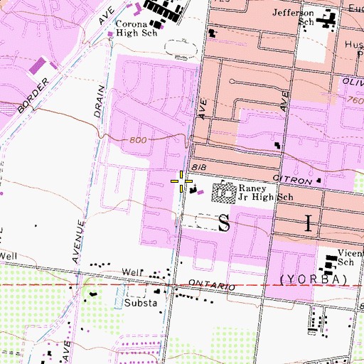 Topographic Map of Lincoln Park, CA