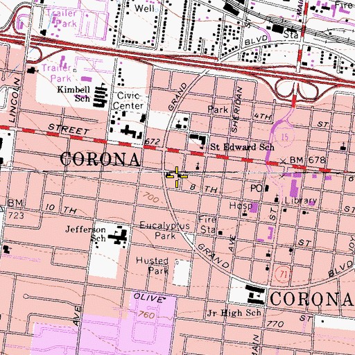 Topographic Map of Marantha Baptist Church, CA
