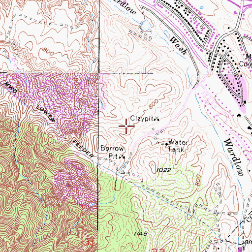 Topographic Map of Ridgeline Park, CA