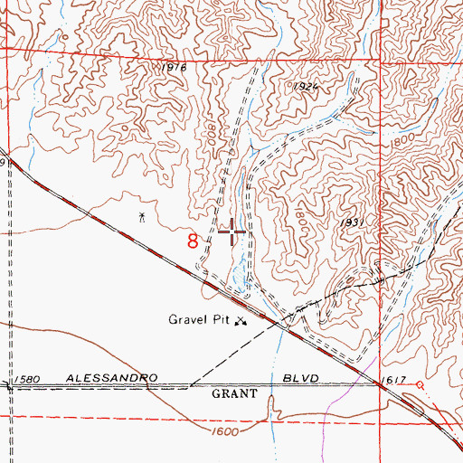 Topographic Map of Moreno Knolls, CA