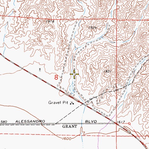 Topographic Map of Moreno Knolls, CA