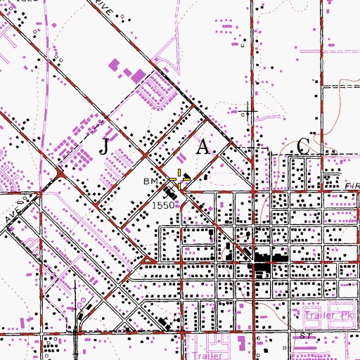 Topographic Map of Monte Vista Middle School, CA
