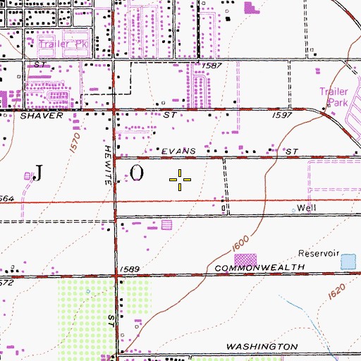 Topographic Map of Rancho Park, CA