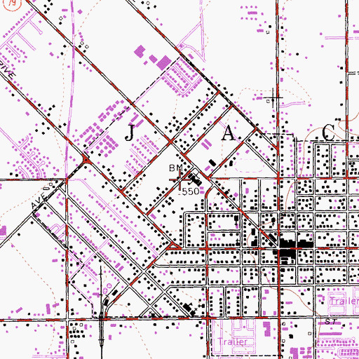Topographic Map of San Jacinto Elementary School, CA