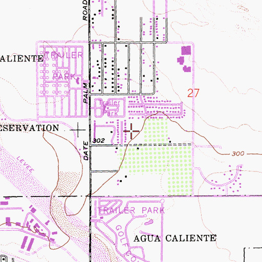 Topographic Map of Cathedral City Elementary School, CA