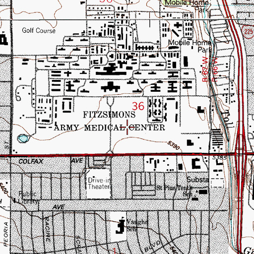 Topographic Map of Children's Hospital Colorado Anschutz Medical Campus, CO