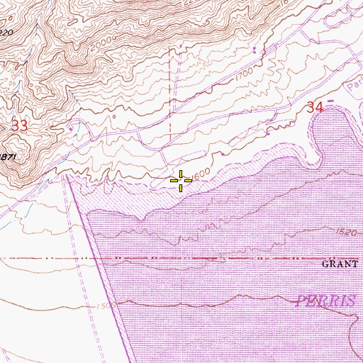 Topographic Map of Perris Beach, CA
