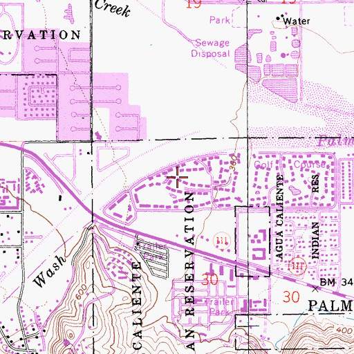 Topographic Map of Seven Lakes Country Club, CA