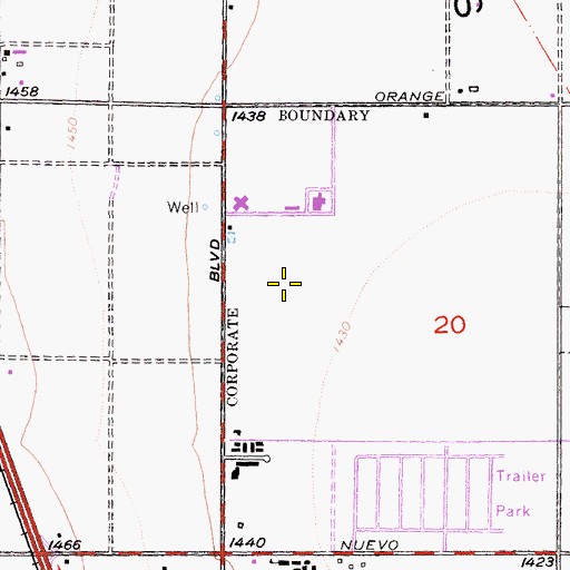 Topographic Map of Woodhaven Park, CA