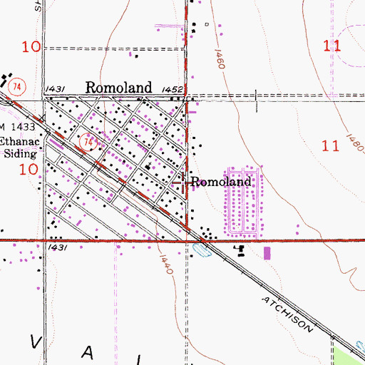 Topographic Map of Romoland Elementary School, CA