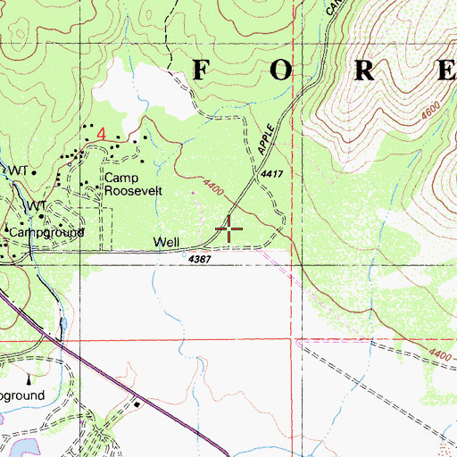 Topographic Map of Apple Canyon Campground, CA