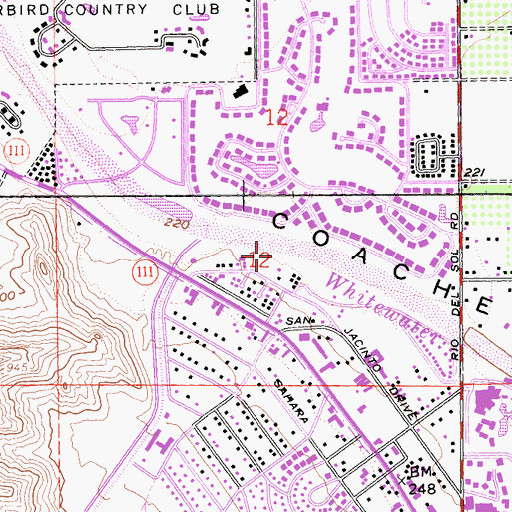 Topographic Map of Whitewater Park, CA