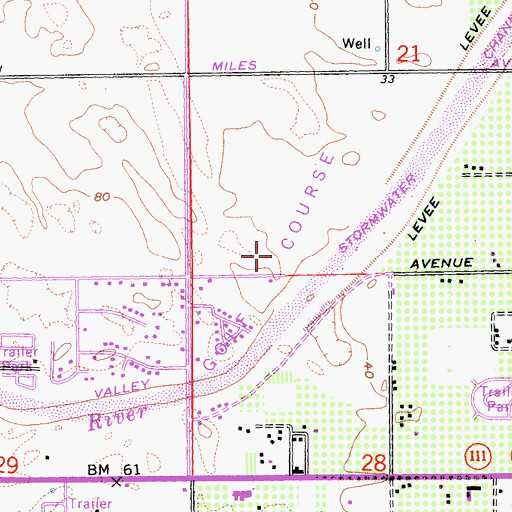 Topographic Map of Indian Springs Golf Club, CA