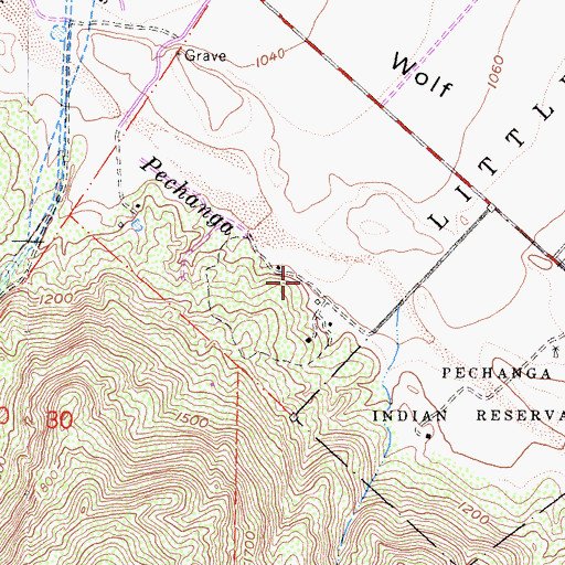 Topographic Map of Rainbow Canyon Village, CA