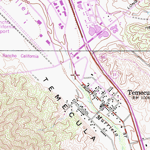 Topographic Map of Old Town Post Office, CA
