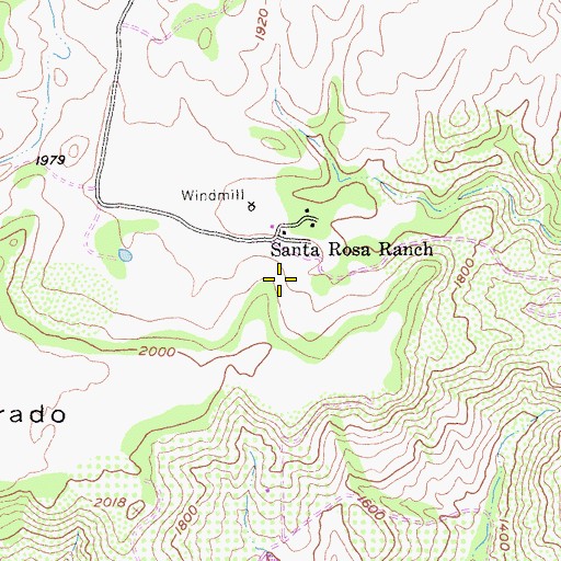 Topographic Map of Santa Rosa Ranch Trail, CA