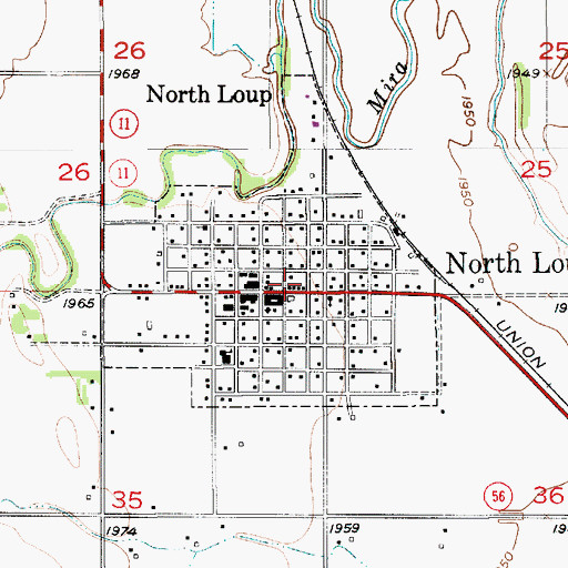 Topographic Map of North Loup Post Office, NE