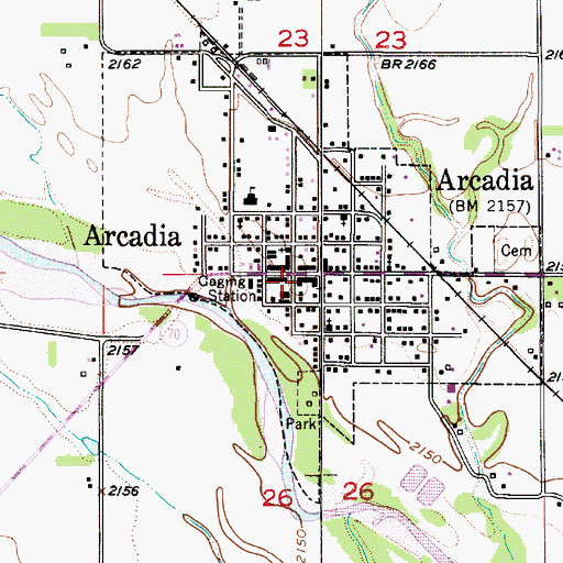 Topographic Map of Arcadia City Police Department, NE