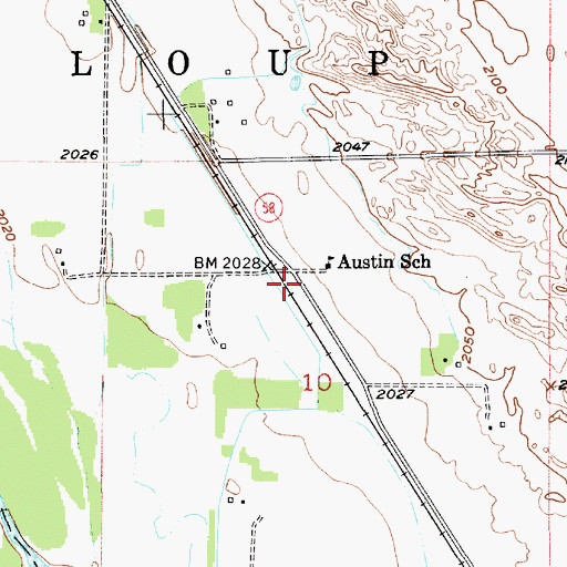 Topographic Map of Austin Post Office (historical), NE