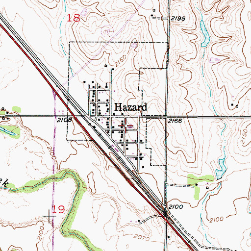 Topographic Map of Hazard Public School, NE