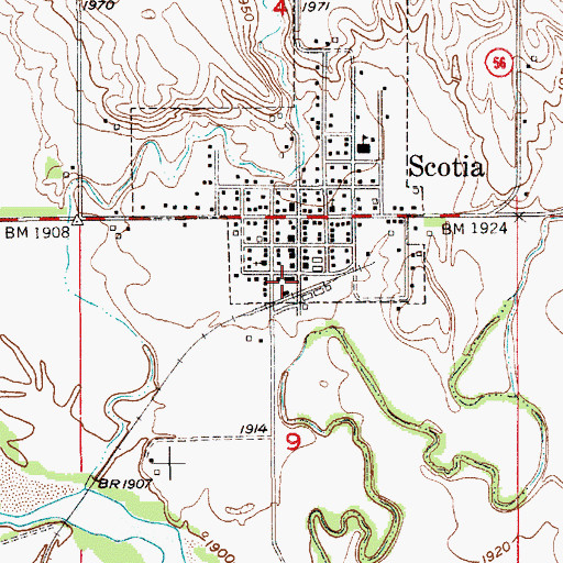 Topographic Map of Scotia Rural Fire and Rescue, NE