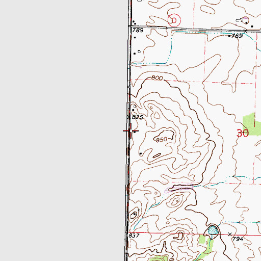Topographic Map of Highland School (historical), WI