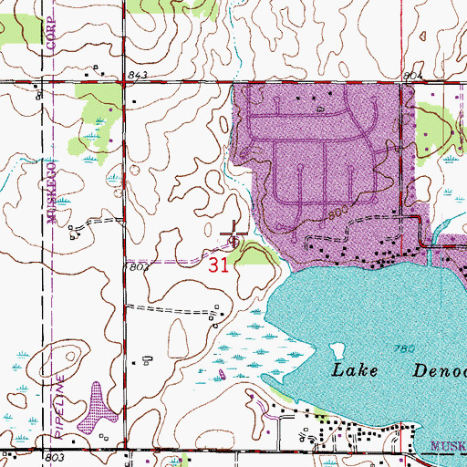 Topographic Map of Denoon Park, WI