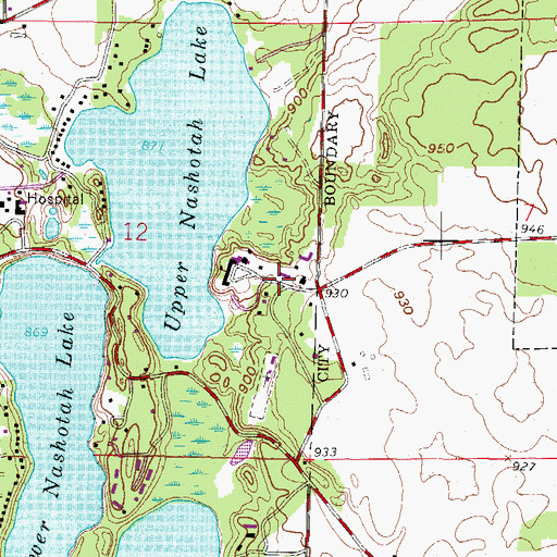 Topographic Map of Nashotah Mission, WI