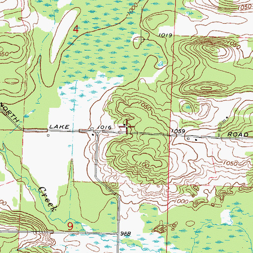 Topographic Map of Langdock School (historical), WI