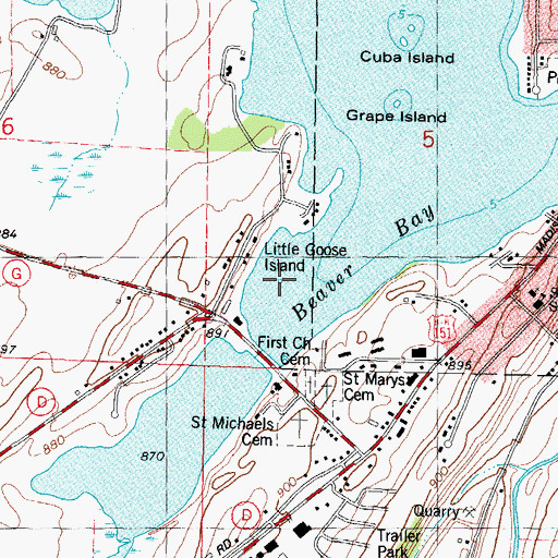 Topographic Map of Little Goose Island, WI
