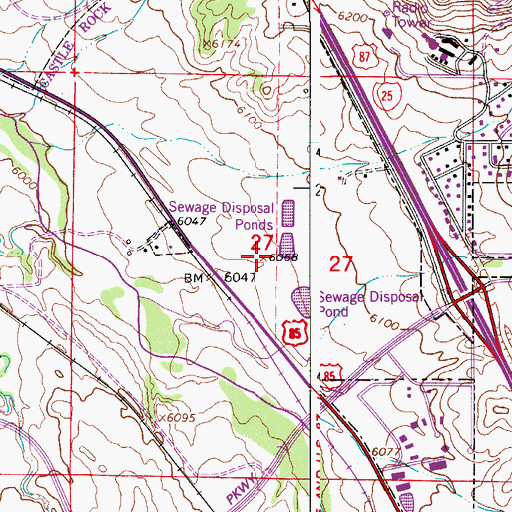 Topographic Map of Denver-Douglas Landing Strip (historical), CO