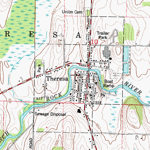 Topographic Map of Theresa Elementary School, WI
