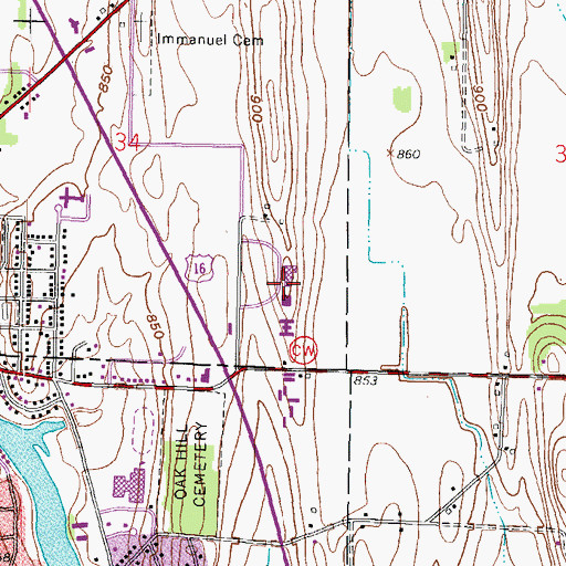Topographic Map of Watertown Regional Medical Center, WI