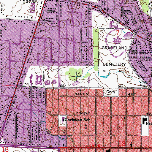 Topographic Map of Cookwood Park, WI