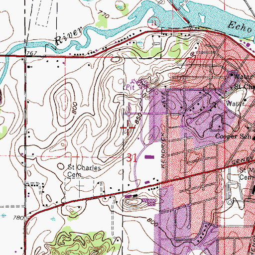 Topographic Map of Highridge Park, WI